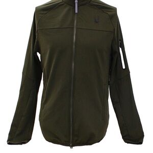 Spyder Olive Green Jacket Men's Size S Polyester Active ProWeb Full Zip Stretch